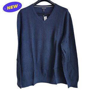 3xb Sweater Blue Jos A Bank V Neck Pima Cotton New Nwt Mens Tailored 3xl Size 3x